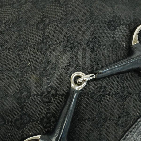 1240001053017 8 Gucci Horsebit GG Shoulder Bag Black