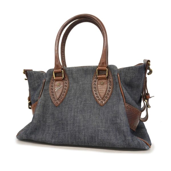 1240001053056 1 Fendi Denim Tote Bag Brown Blue