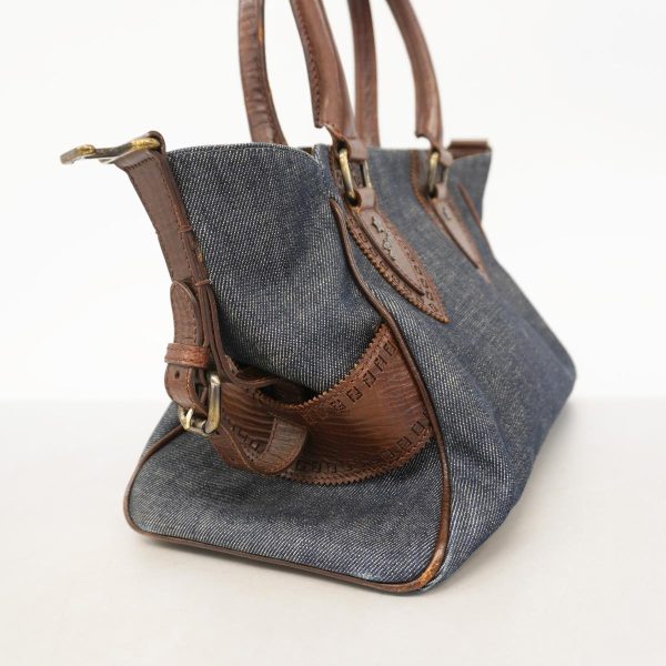 1240001053056 2 Fendi Denim Tote Bag Brown Blue