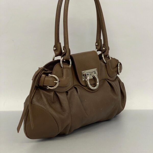 1240001053067 2 Salvatore Ferragamo Gancini Handbag Brown