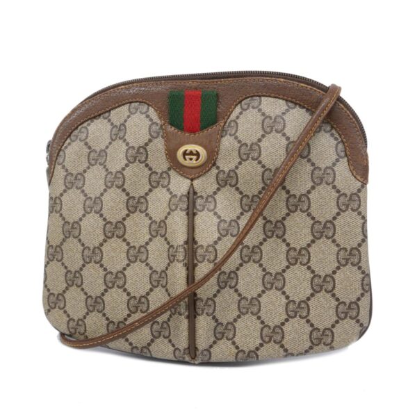 1240001053077 1 Gucci GG Supreme Sherry Line Gucci Shoulder Bag Brown