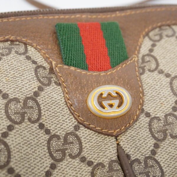 1240001053077 15 Gucci GG Supreme Sherry Line Gucci Shoulder Bag Brown