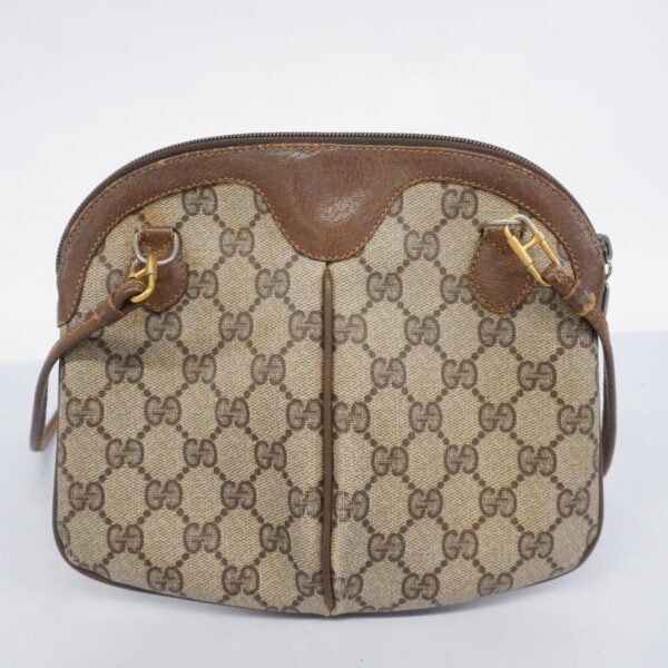 1240001053077 18 Gucci GG Supreme Sherry Line Gucci Shoulder Bag Brown