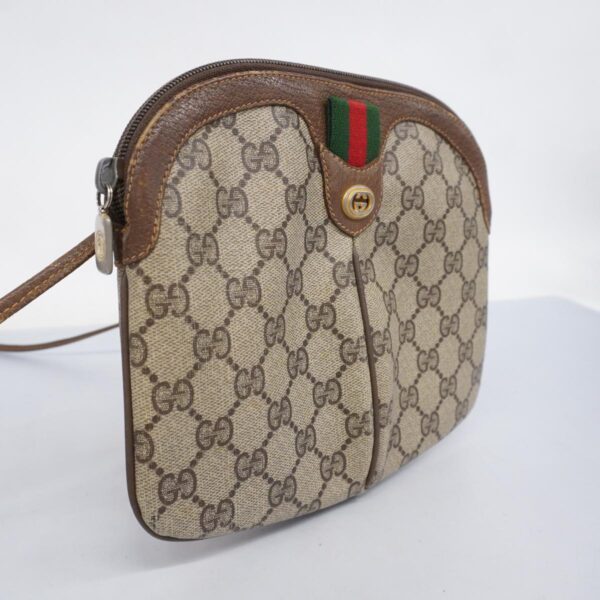 1240001053077 2 Gucci GG Supreme Sherry Line Gucci Shoulder Bag Brown