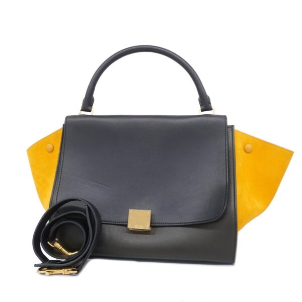 1240001053079 1 Celine Trapeze 2WAY Bag Black Yellow