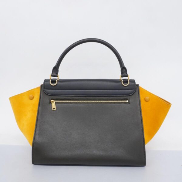 1240001053079 15 Celine Trapeze 2WAY Bag Black Yellow