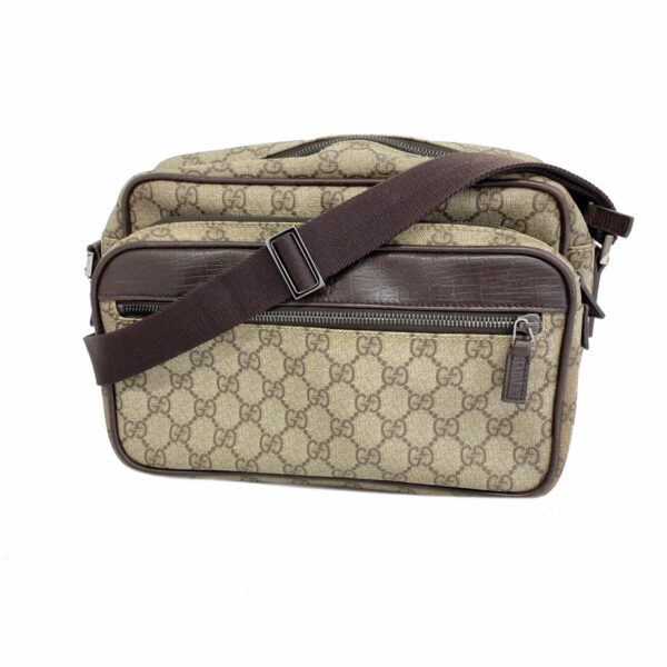 1240001053174 1 Gucci GG Supreme Shoulder Bag Brown