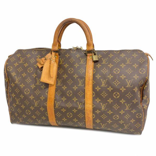 1240001053175 1 Louis Vuitton Keepall 50 Monogram Bag Brown