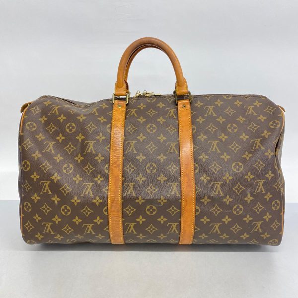 1240001053175 14 Louis Vuitton Keepall 50 Monogram Bag Brown