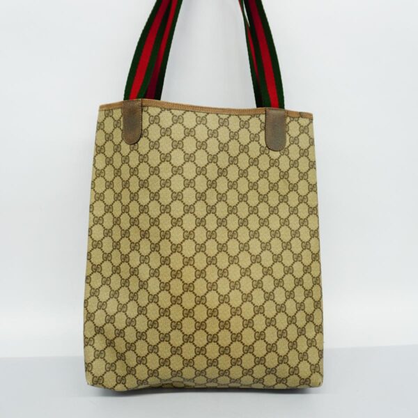 1240001053217 16 Gucci GG Supreme Sherry Line Tote Bag Brown