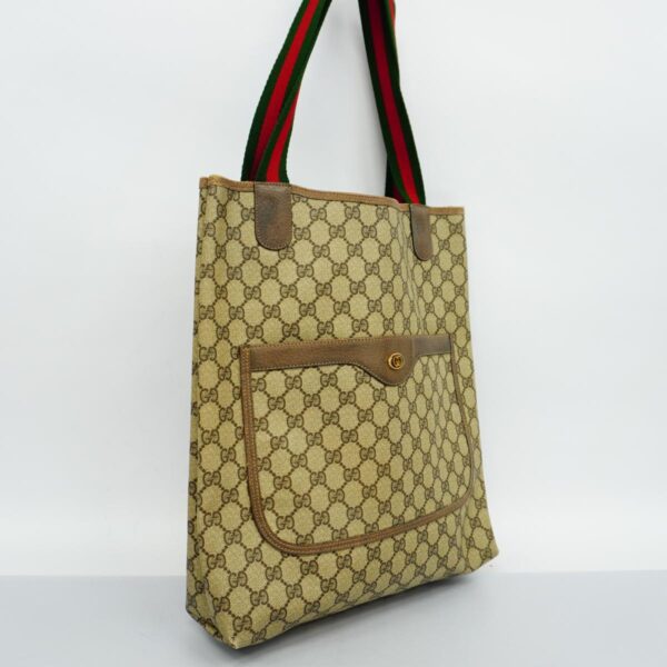 1240001053217 2 Gucci GG Supreme Sherry Line Tote Bag Brown