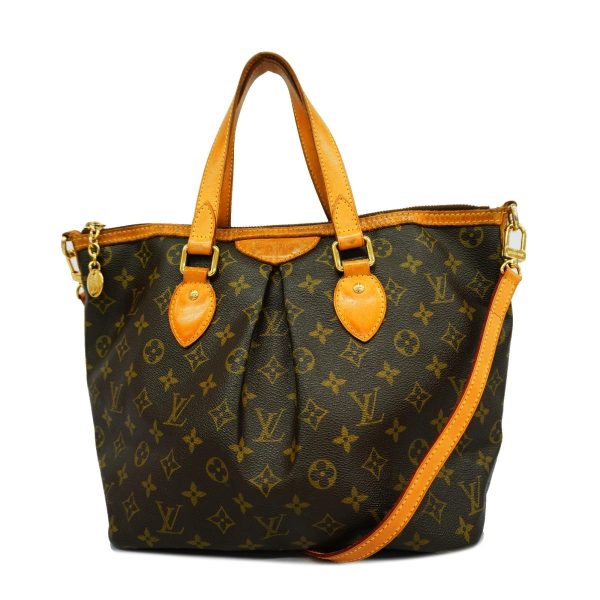 1240001053226 1 Louis Vuitton Palermo PM Monogram Two Way Bag Brown