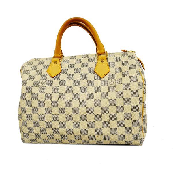 1240001053233 1 Louis Vuitton Speedy 30 Damier Azur Handbag White