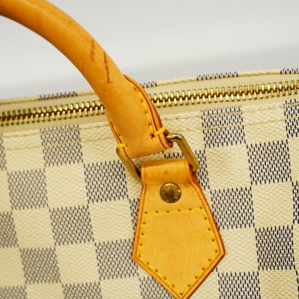 1240001053233 10 Louis Vuitton Speedy 30 Damier Azur Handbag White