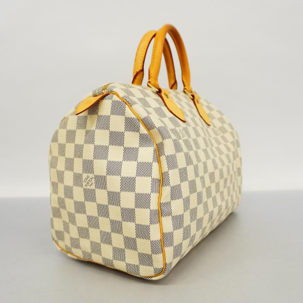 1240001053233 2 Louis Vuitton Speedy 30 Damier Azur Handbag White