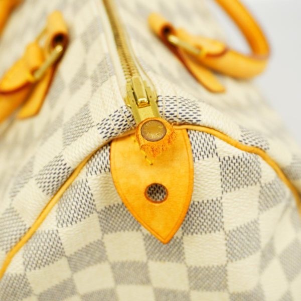 1240001053233 6 Louis Vuitton Speedy 30 Damier Azur Handbag White