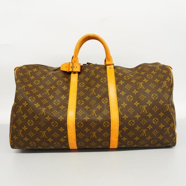 1240001053236 17 Louis Vuitton Keepall 55 Monogram Bag Brown