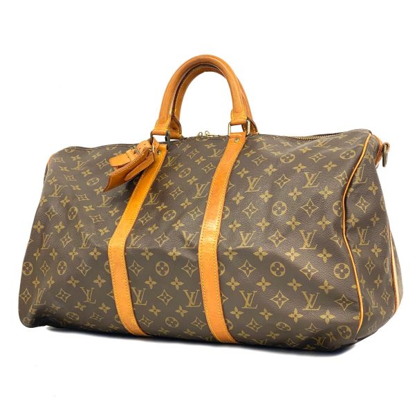 1240001053262 1 Louis Vuitton Keepall Bandouliere 50 Monogram Bag Brown