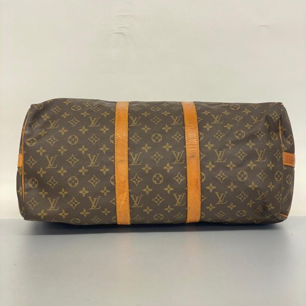 1240001053262 3 Louis Vuitton Keepall Bandouliere 50 Monogram Bag Brown