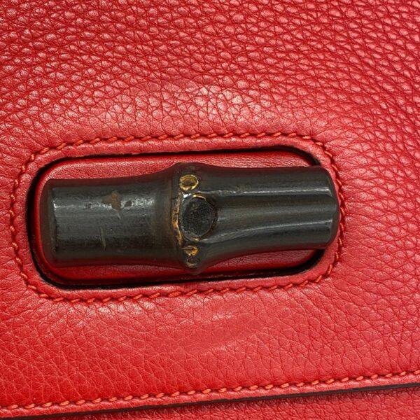 1240001053276 10 Gucci Bamboo 2Way Bag Red