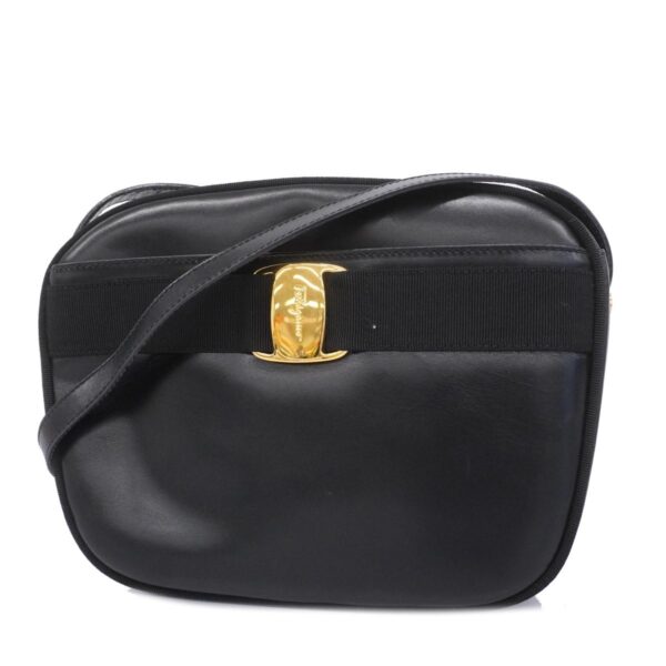 1240001053349 1 Salvatore Ferragamo Vara Shoulder Bag Black