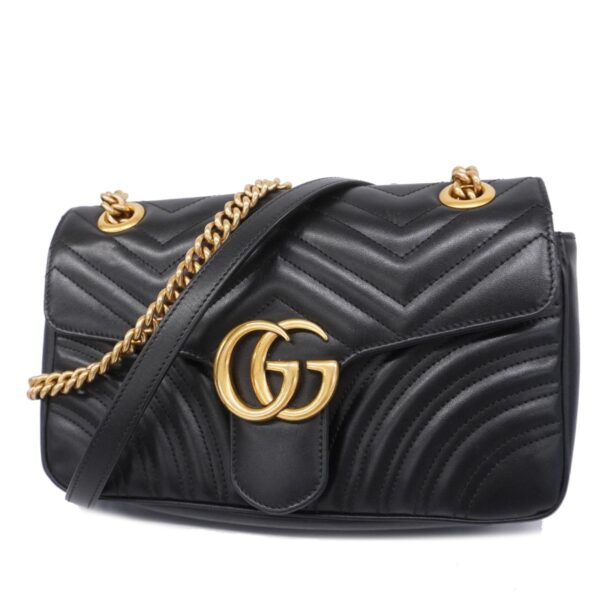 1240001053350 1 Gucci GG Marmont 2Way Bag Black