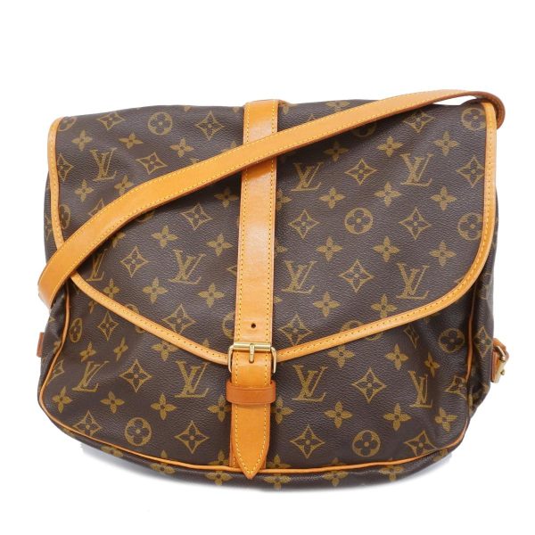 1240001053353 1 Louis Vuitton Saumur 35 Monogram Shoulder Bag Brown