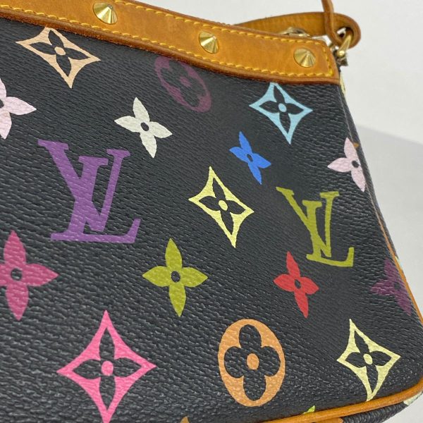 1240001053396 11 Louis Vuitton Pochette Accessory Monogram Multicolor Pouch Noir