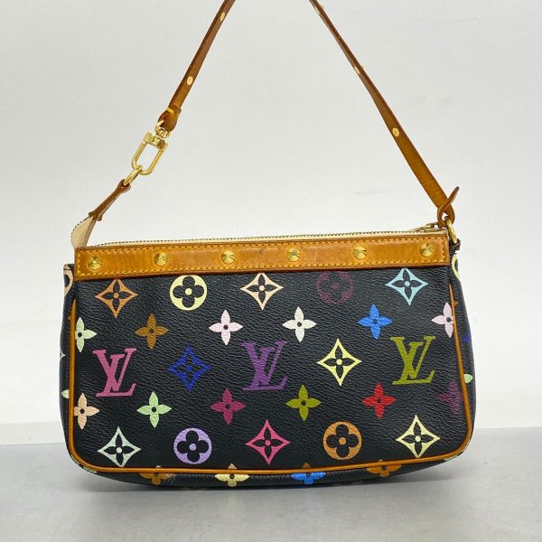 1240001053396 12 Louis Vuitton Pochette Accessory Monogram Multicolor Pouch Noir