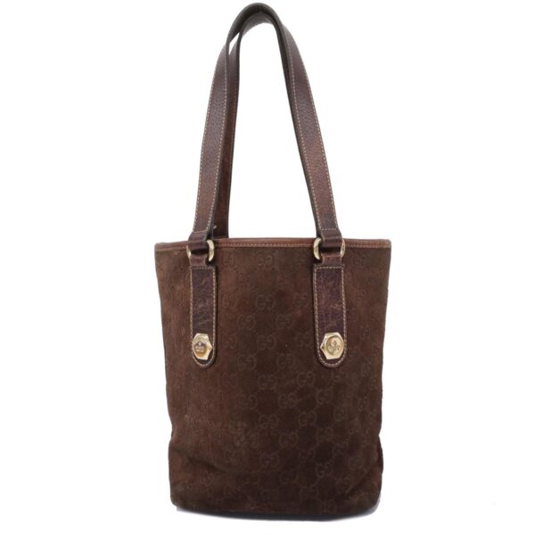 1240001053445 1 Gucci Suede Tote Bag Brown