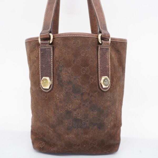 1240001053445 17 Gucci Suede Tote Bag Brown