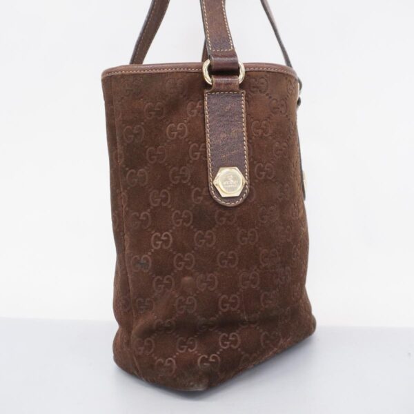 1240001053445 2 Gucci Suede Tote Bag Brown