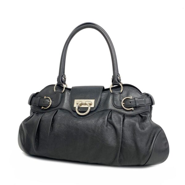 1240001053475 1 Salvatore Ferragamo Gancini Tote Bag Black