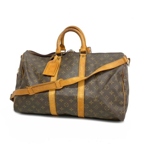 1240001053481 1 Louis Vuitton Keepall Bandouliere 45 Monogram Bag Brown