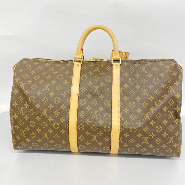 1240001053502 12 Louis Vuitton Keepall 55 Monogram Bag Brown