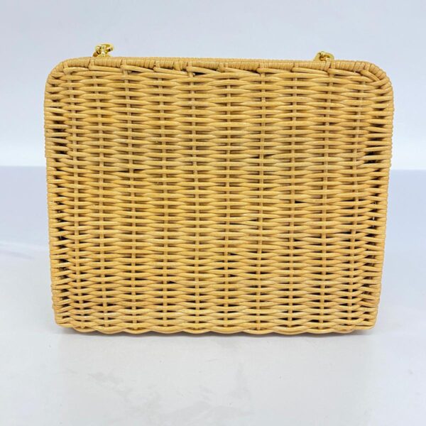 1240001053517 12 Salvatore Ferragamo Gancini Rattan Shoulder Bag Beige