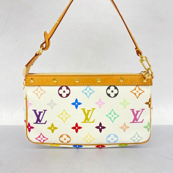 1240001053546 11 Louis Vuitton Pochette Accessoire Multicolor Pouch White