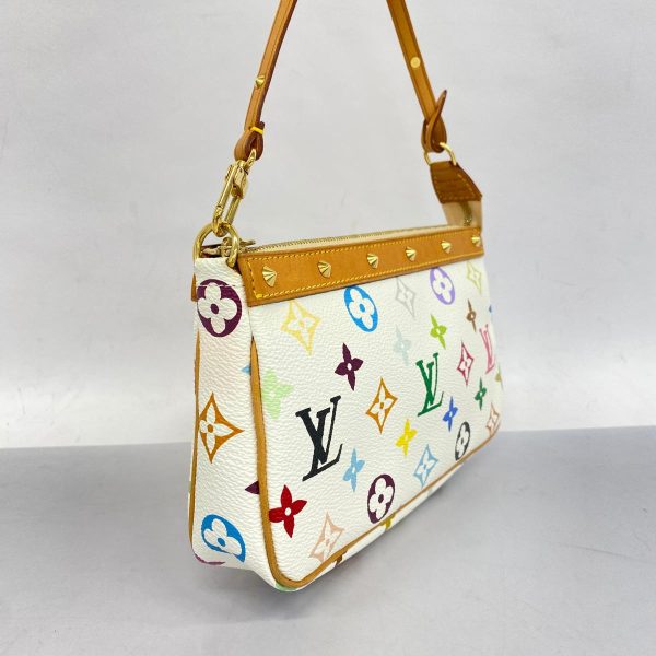 1240001053546 2 Louis Vuitton Pochette Accessoire Multicolor Pouch White