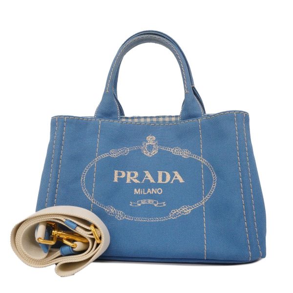 1240001053603 1 Prada Canapa 2WAY Bag Blue