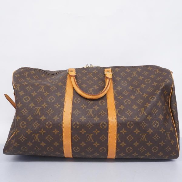 1240001053613 18 Louis Vuitton Keepall Bandouliere 55 Monogram Bag Brown