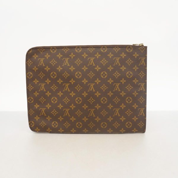 1240001053622 11 Louis Vuitton Poche Document Monogram Clutch Bag Brown