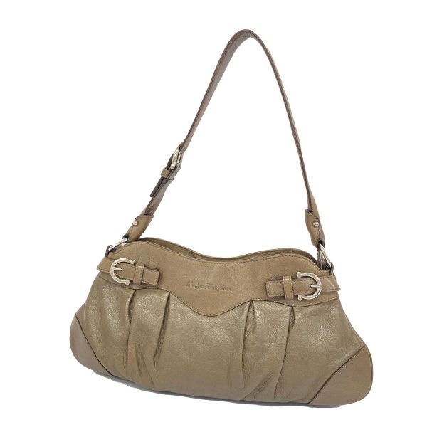 1240001053718 1 Salvatore Ferragamo Gancini Shoulder Bag Brown