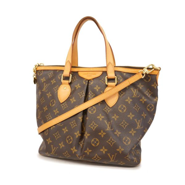 1240001053732 1 Louis Vuitton Palermo PM Monogram 2Way Bag Brown