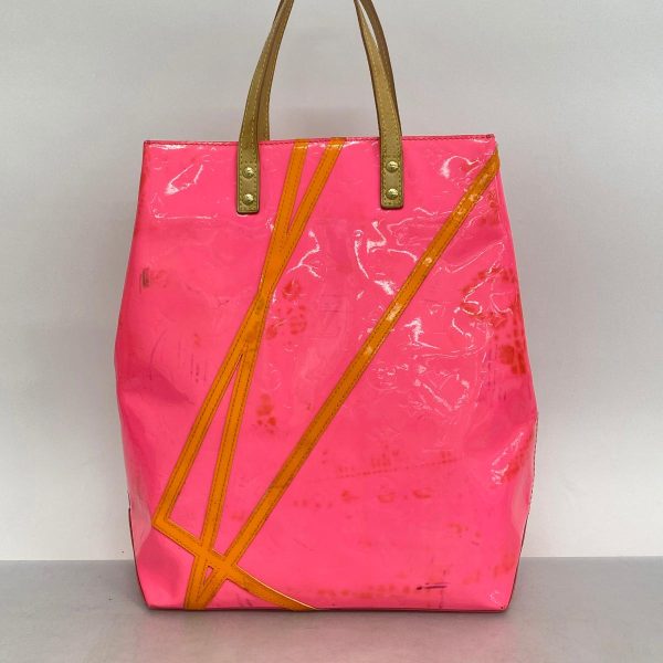 1240001053740 14 Louis Vuitton Lead MM VerniFluo Tote Bag Rose