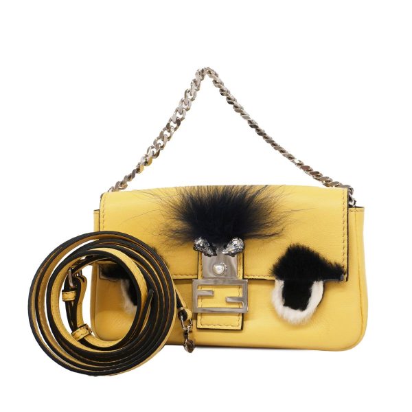 1240001053762 1 Fendi Monster Micro Bucket 2WAY Bag Yellow