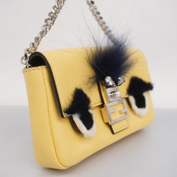 1240001053762 2 Fendi Monster Micro Bucket 2WAY Bag Yellow