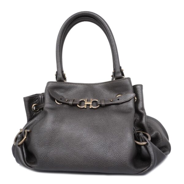 1240001053763 1 Salvatore Ferragamo Gancini Handbag Black