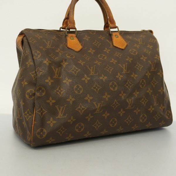 1240001053775 2 Louis Vuitton Speedy 35 Monogram Handbag Brown