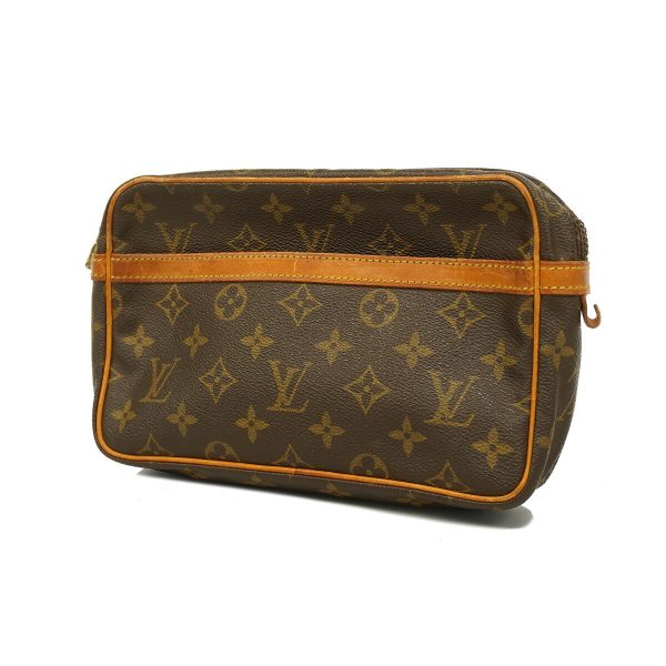 1240001053779 1 Louis Vuitton Compiegne 23 Monogram Clutch Bag Brown