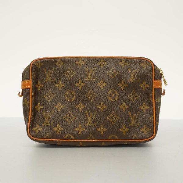 1240001053779 14 Louis Vuitton Compiegne 23 Monogram Clutch Bag Brown